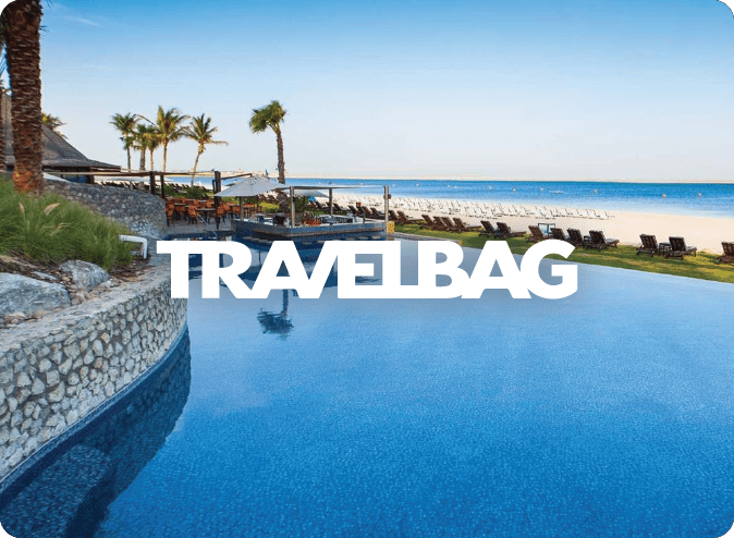 Luxury holiday scene with Travelbag logo
